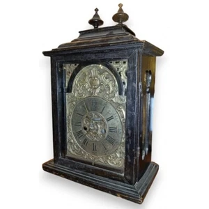 Antique 19th French Pendulum Baroque clock in black wood quartz movement - Picture 1 of 4