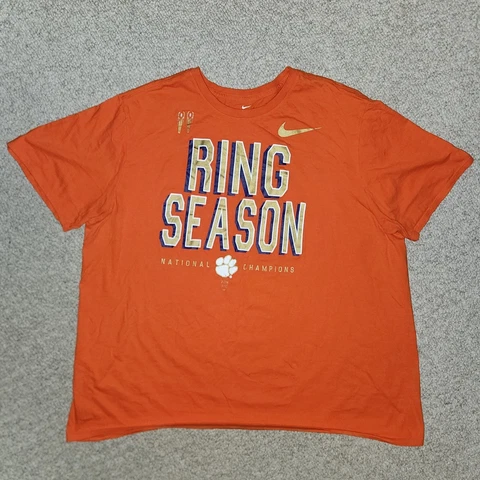 Men's 2XL Clemson Tigers Ring Season 2018 National Champions Nike Tee Shirt Cover