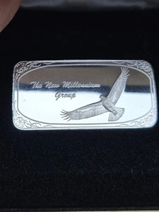 The New Millennium Group  Silver Ingot 1 Troy Ounce Fine Silver With CoA - Picture 1 of 8