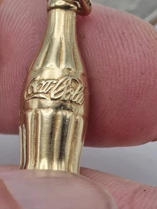 14k Solid Gold Coca Cola Bottle Charm Pendant Vintage Soda Collectible  - Picture 1 of 5