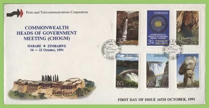 Zimbabwe 1991 C/W Heads of Govt. meeting set on First Day Cover - Picture 1 of 1