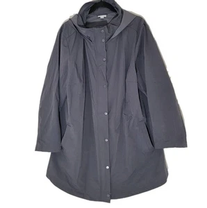 Giacca a vento J. Jill Fit impermeabile con cappuccio taglie forti 2x tasche grigie - Foto 1 di 16