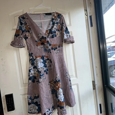 Mint Limit Dress With Flowers Size L - Image 1 of 4