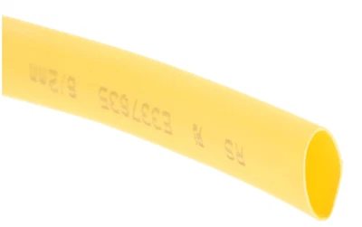RS PRO Heat Shrink Tubing, Yellow 6mm Sleeve Dia. x 7m Length 3:1 Ratio - Image 1 of 3