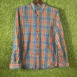 LL Bean Shirt Mens Medium Flannel Scotch Plaid Long Sleeve Button Up Chamois - Picture 1 of 9