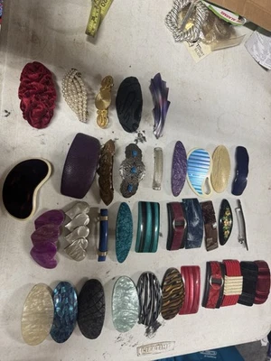 Lote De Colección De 35 Pinzas De Pasador De Pelo Hechas En Francia, Caparazón De Tortuga, Sin Marcar Foto 1 de 4