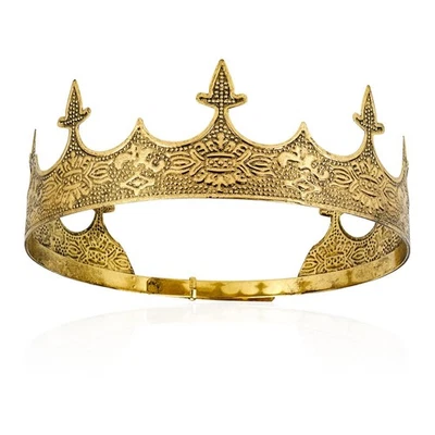 TOBATOBA Gold King Crown para homens - Acessório de fantasia medieval renascentista para Pr - Imagem 1 de 4
