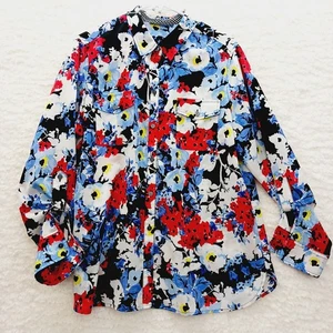 Camicetta taglia 2XL romantica casual Bloomcore preppy resort vacanze vibrante stravagante - Foto 1 di 22