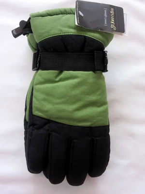 НОВЫЕ МУЖСКИЕ ТЕРМОЛИТ ВОДОСТОЙКИЕ ЗЕЛЕНЫЕ ЧЕРНЫЕ ПЕРЧАТКИ СРЕДНИЙ РАЗМЕР ST JOHNS BAY - Изображение 1 из 4