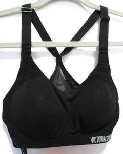 Victoria's Secret Sport Size 32B Lightweight Black Lace Racerback Sports Bra - Picture 1 of 6