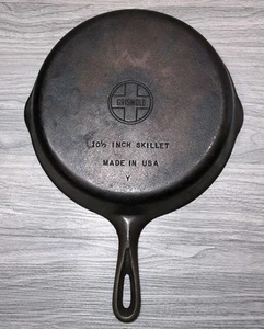 Vintage Griswold #8 kleiner Block 10 1/2" Gusseisen Pfanne HERGESTELLT IN USA - Bild 1 von 7