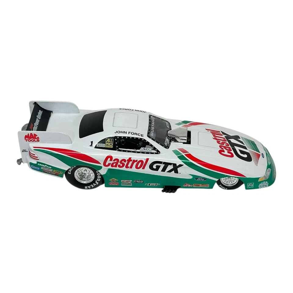 Action John Force 1997 Castrol GTX MUSTANG COCHE DIVERTIDO 1:24 con CAJA Foto 1 de 4