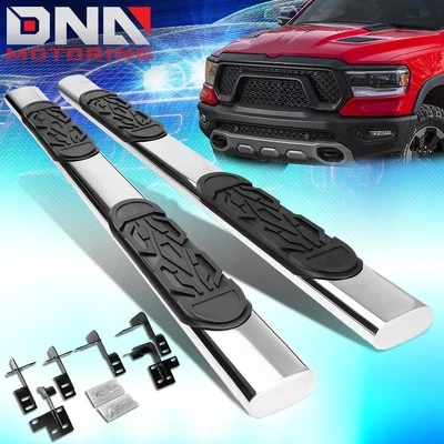 For 2019-2022 Ram 1500 Quad Cab 6" Oval Side Step Nerf Bar Running Board Chrome - Image 1 of 4