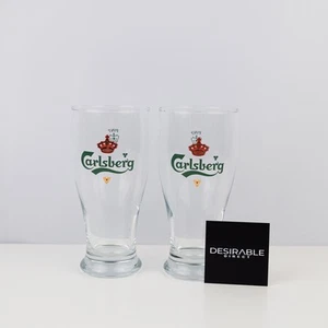 2x Carlsberg Pint Gläser Offizielle Marken Biergläser Hausbar Man Cave - Bild 1 von 3