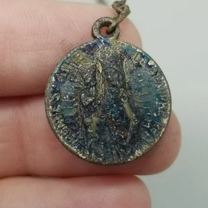 Vintage Saint Anne de Beaupre Taschenrosenkranz Lila Glasperlen Frankreich - Bild 1 von 9