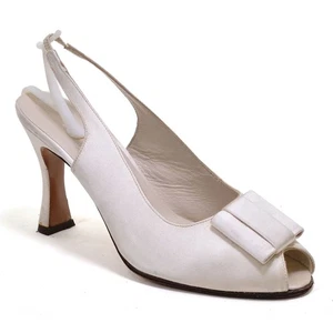 Damen Stephane Kelian Schleife Slingback Pumps 8 M Satin Peeptoe Absatz Schuhe Frankreich - Bild 1 von 3