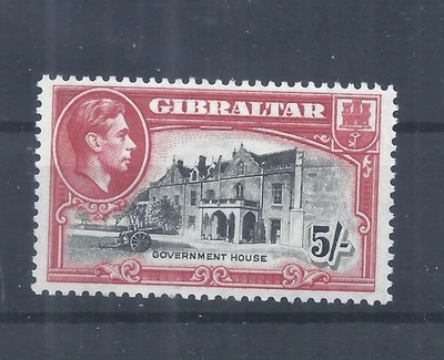 Gibraltar stamps.  1938 (1944) GVI 5s Government House MH perf 13 SG 129b (AS548 - Image 1 of 2