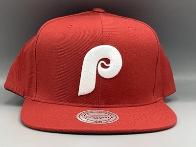 Raro sombrero rojo profundo Cooperstown Philadelphia Phillies Snapback Foto 1 de 4
