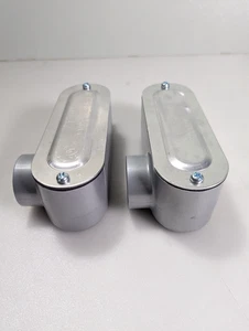 Menge 2 Neu E491006 1-1/2" LL Aluminium Rohr Körper mit Abdeckung - Bild 1 von 8