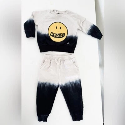 Sudadera y pantalones deportivos Volcom Kids blanco y negro Ombre 18M niños pequeños Foto 1 de 4