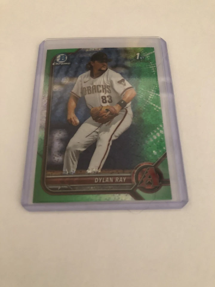 2022 Bowman Chrome Draft Dylan Ray 1st Chrome Green Speckle Refractor /99 Dbacks - Image 1 of 2