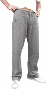 Men's Summer Drawstring Mid-Waist Loose Fit Wide Leg Beach Pants Gy XL - Picture 1 of 6