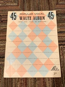 Vintage 1956 45 POPULAR VOCAL WALTZ ALBUM Hansen Pub Music Ukulele and Guitar - Picture 1 of 4