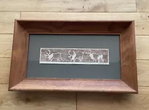Gravure Deer Running,signed,framed - Picture 1 of 3
