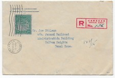Venezuela 1937 - Einschreiben Frankatur mit Dienstlochung Caracas - Canal Zone