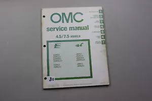 1981 Evinrude 392070 Service Manual 4.5 / 7.5 Models E5 E8 J5 J8 OMC - Picture 1 of 2