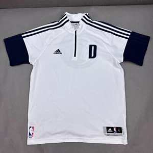Dallas Mavericks Shirt Mens Large White Adidas Warmup Swingman Basketball Hoops - Picture 1 of 13