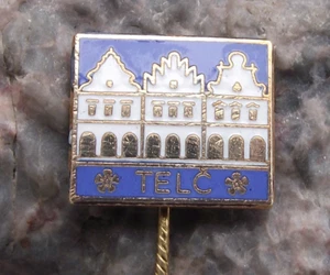 Vintage Teltsch Telc UNESCO Heritage Site Moravia Czechoslovakia Pin Badge - Picture 1 of 4