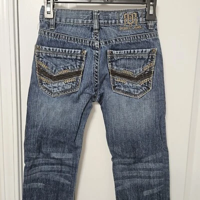 Request 高级直筒牛仔裤女孩 8 (25x23) 蓝色刺绣波西米亚二手状况完好  — 第 1/4 张图片