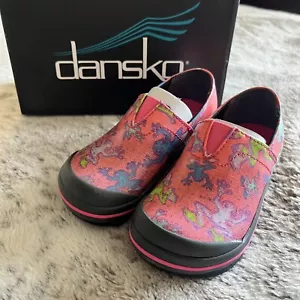 Dansko Vesta Coated Canvas Girls Pink Clog Non Slip Shoes Sz 26 US kids 10.5 - Picture 1 of 7