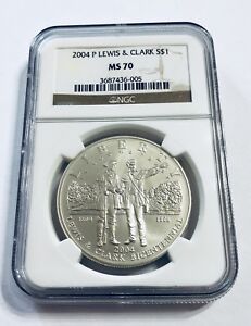 2004 P Lewis And Clark S$1 NGC Graded MS70 Brown Label Ships Fast