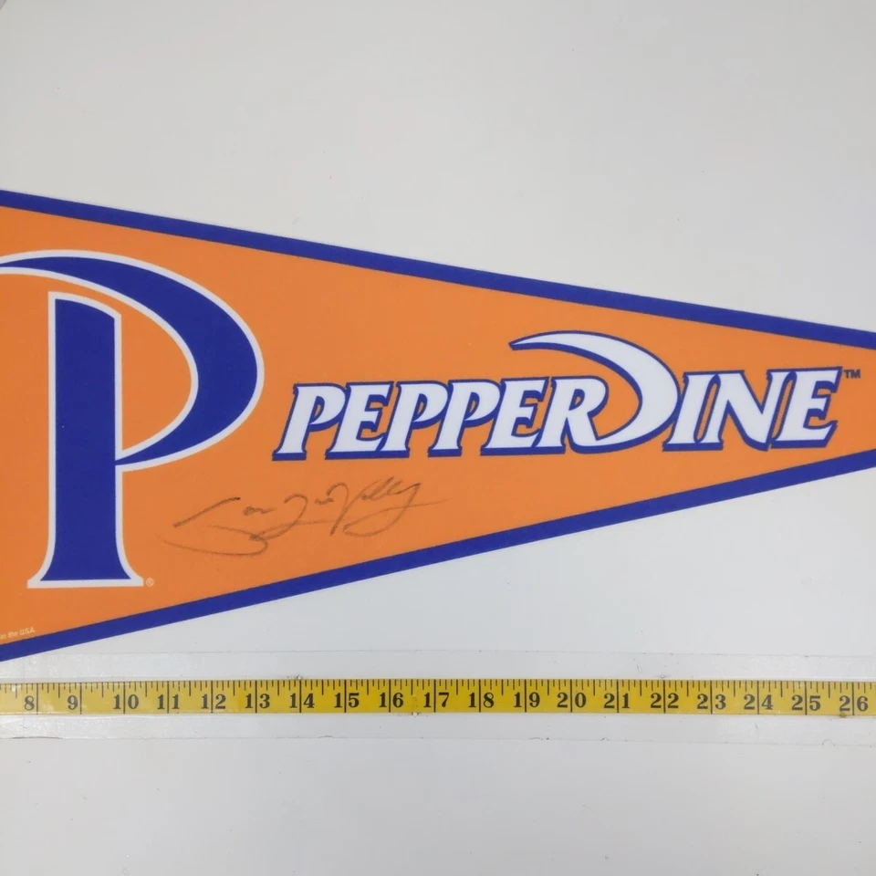 Banderín de fieltro Pepperdine Waves naranja azul pancarta universitaria recuerdos deportivos Foto 1 de 3