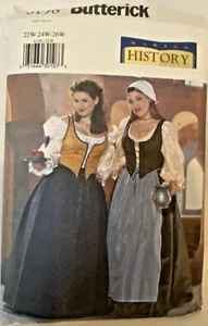 BUTTERICK 6168 Pattern SERVING WENCH COSTUME boned Vest Blouse Skirt 22W - 26W - Picture 1 of 6