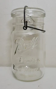 Barattolo massone vintage Ball Eclipse bocca larga vetro trasparente / cauzione coperchio e filo 1936 -52 - Foto 1 di 7