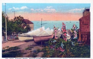 Off Duty Fischerboote Provincetown Massachusetts Postkarte - Bild 1 von 2