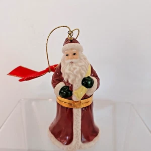 Spode 4" Santa Claus Christmas Hinged Porcelain Trinket Box Ornament - Picture 1 of 3