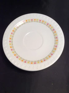 9 Centura Embossed April Tulip Coffee Cup SAUCERS Corning Multicolor - Picture 1 of 3
