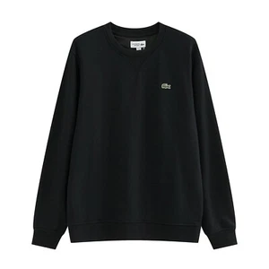 Lacoste sport cotton-blend crewneck sweatshirt in black - Picture 1 of 11