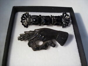 Two Pieces ( Brooches) Of Victorian Mourning Jewelry
