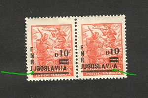 YUGOSLAVIA-MNH PAIR-ERROR ON OVERPRINT-"JJUGOSLAVIA"  INSTEAD "JUGOSLAVIA"-1949. - Imagen 1 de 3