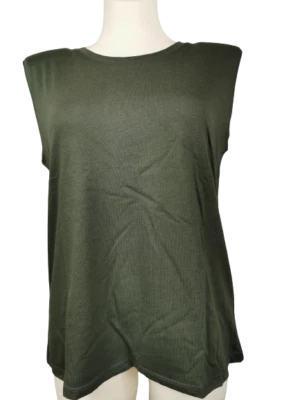 mine to five (Tom Tailor), Top mit Schulterpolster, khaki, Gr. 3XL - Image 1 of 2