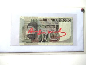 ANDY WARHOL: Echte 10.000Lire Banknote ORIGINAL Hand-signiert MIT ZERTIFIKAT - Bild 1 von 5