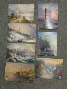 Thomas Kinkade Postcards-group of 7 Lighthouse cards-Lithograph - Picture 1 of 2