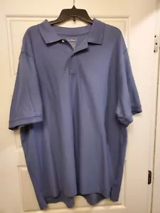 Vtg LL Bean Polo Shirt Mens XXL Short Sleeve No Pocket. Atlantic Blue - Picture 1 of 6