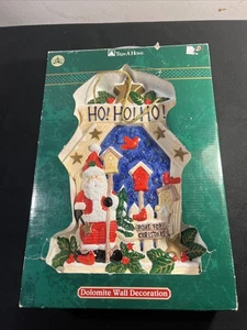 Vintage Verkleidung A Home Weihnachten Dolomit HO HO HO Außen/Innen Wanddeko. - Bild 1 von 2