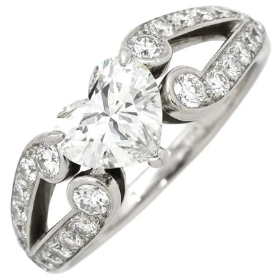 Anillo Cartier Bailarina Solitario Diamante Platino Plata P Corazón Brillante 11 Foto 1 de 4